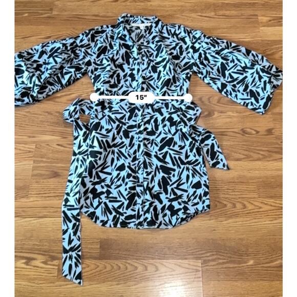 VERONICA BEARD blue mini Samy Printed Shirtdress size 4 - Picture 3 of 11